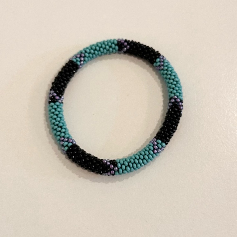 Lily and Laura Black and Turquoise Beaded Bracelet